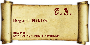 Bogert Miklós névjegykártya